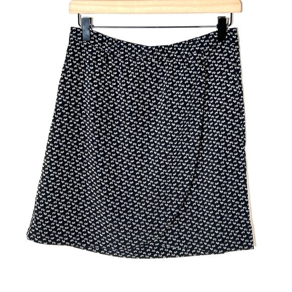 Loft black elastic waist wrap style skirt size 0 B111 - Picture 1 of 5